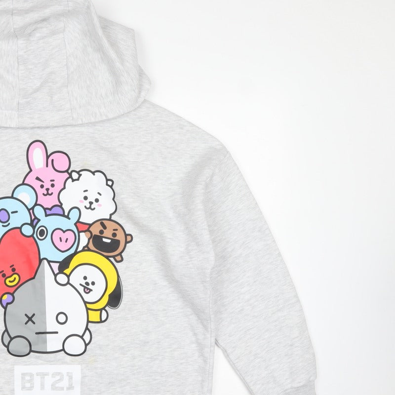 BT21 Women’s Grey Size 12 Pullover Hoodie Graphic Print