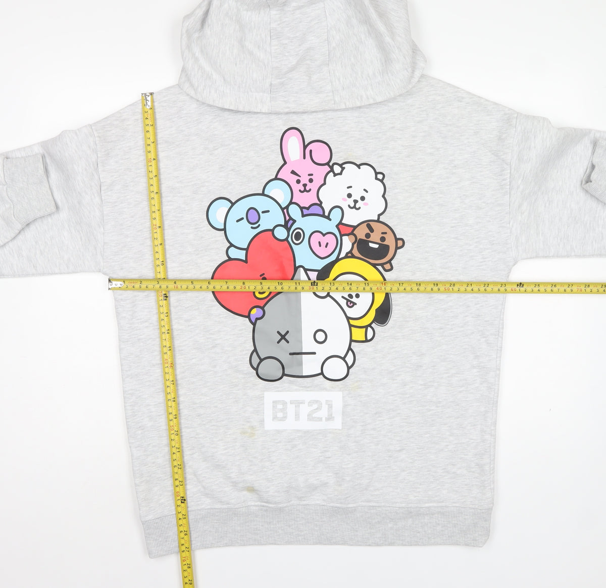 BT21 Women’s Grey Size 12 Pullover Hoodie Graphic Print