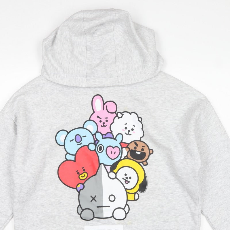 BT21 Women’s Grey Size 12 Pullover Hoodie Graphic Print