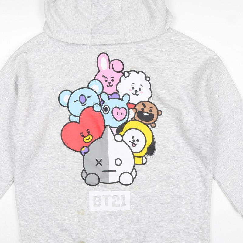 BT21 Women’s Grey Size 12 Pullover Hoodie Graphic Print