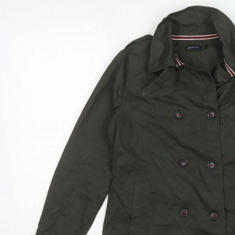 Stradivarius Women’s Green UK 12 Double Breasted Trench Jacket