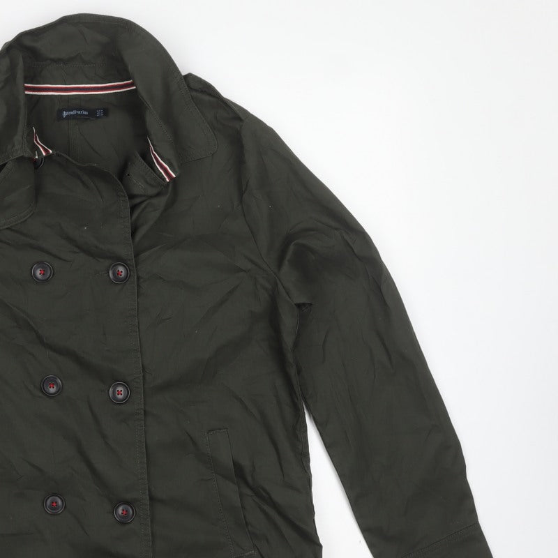 Stradivarius Women’s Green UK 12 Double Breasted Trench Jacket