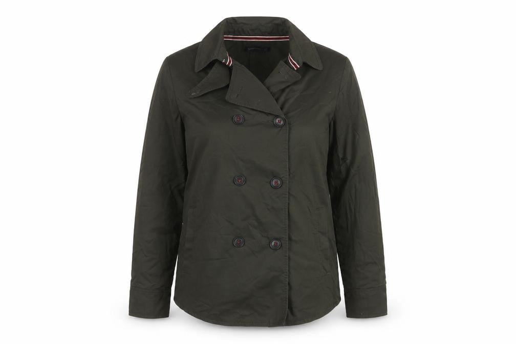 Stradivarius Women’s Green UK 12 Double Breasted Trench Jacket