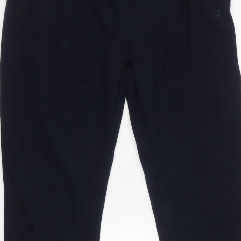 Cotton Traders Men's Navy 2XL Polyester Sweatpants Straight Leg
