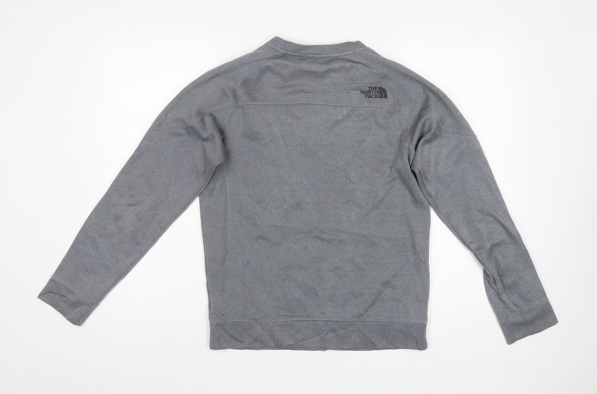 The North Face Men’s Grey S Fleece Pullover Sweatshirt Zip Pocket