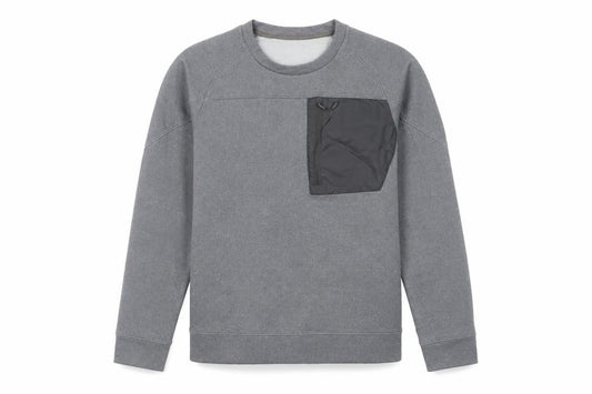 The North Face Men’s Grey S Fleece Pullover Sweatshirt Zip Pocket