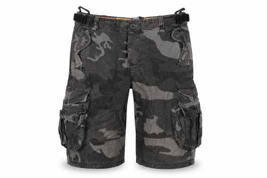 Superdry Men’s Black Camo Cargo Shorts Size S 30in Adjustable Waist