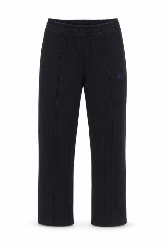 Fred Perry Men's Black XS Pinstripe Jogger Trousers Elastic Waist