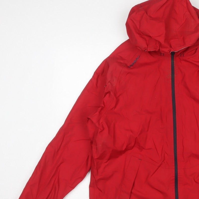 Tribord Men's Red M Hooded Waterproof Rain Jacket Sailing