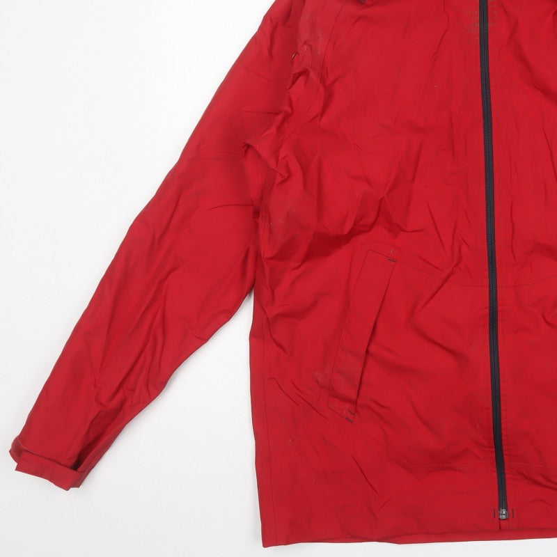Tribord Men's Red M Hooded Waterproof Rain Jacket Sailing