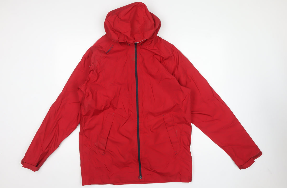 Tribord Men's Red M Hooded Waterproof Rain Jacket Sailing
