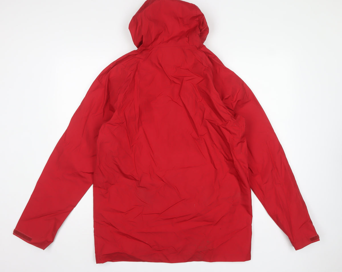 Tribord Men's Red M Hooded Waterproof Rain Jacket Sailing