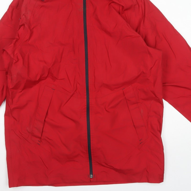 Tribord Men's Red M Hooded Waterproof Rain Jacket Sailing