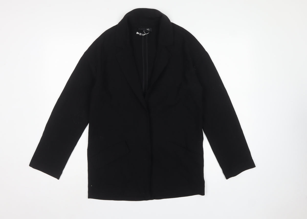 Monki Women’s Black XXS Single-Breasted Long Blazer Jacket