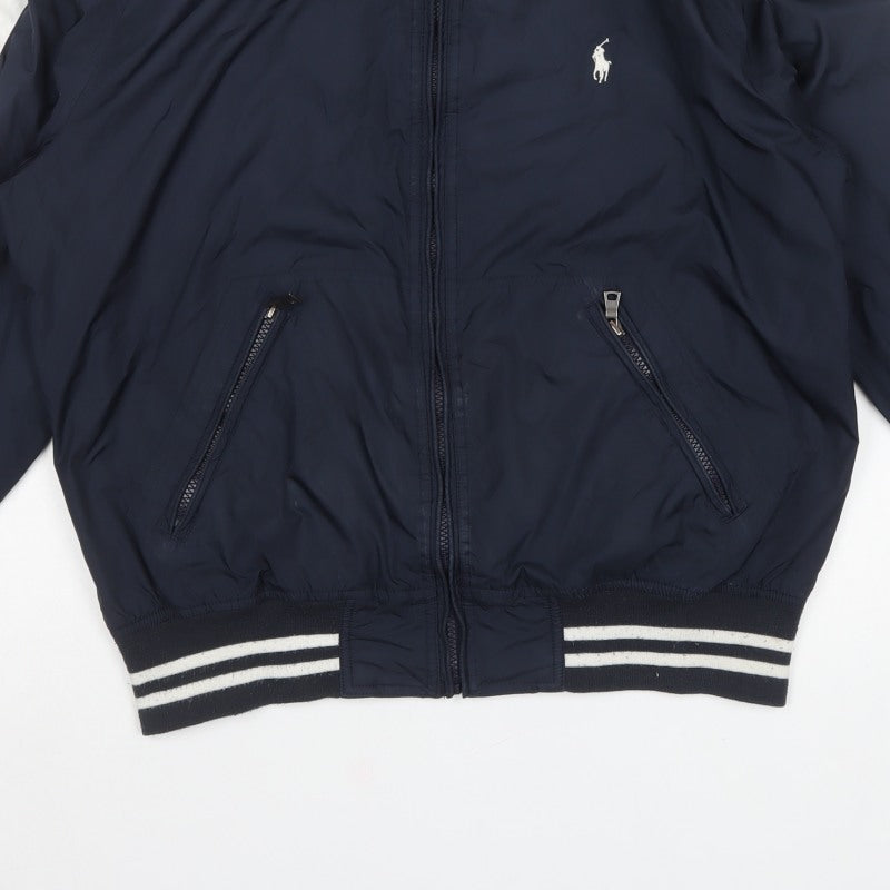 Polo Ralph Lauren Men’s Blue L Varsity Jacket Full Zip Logo
