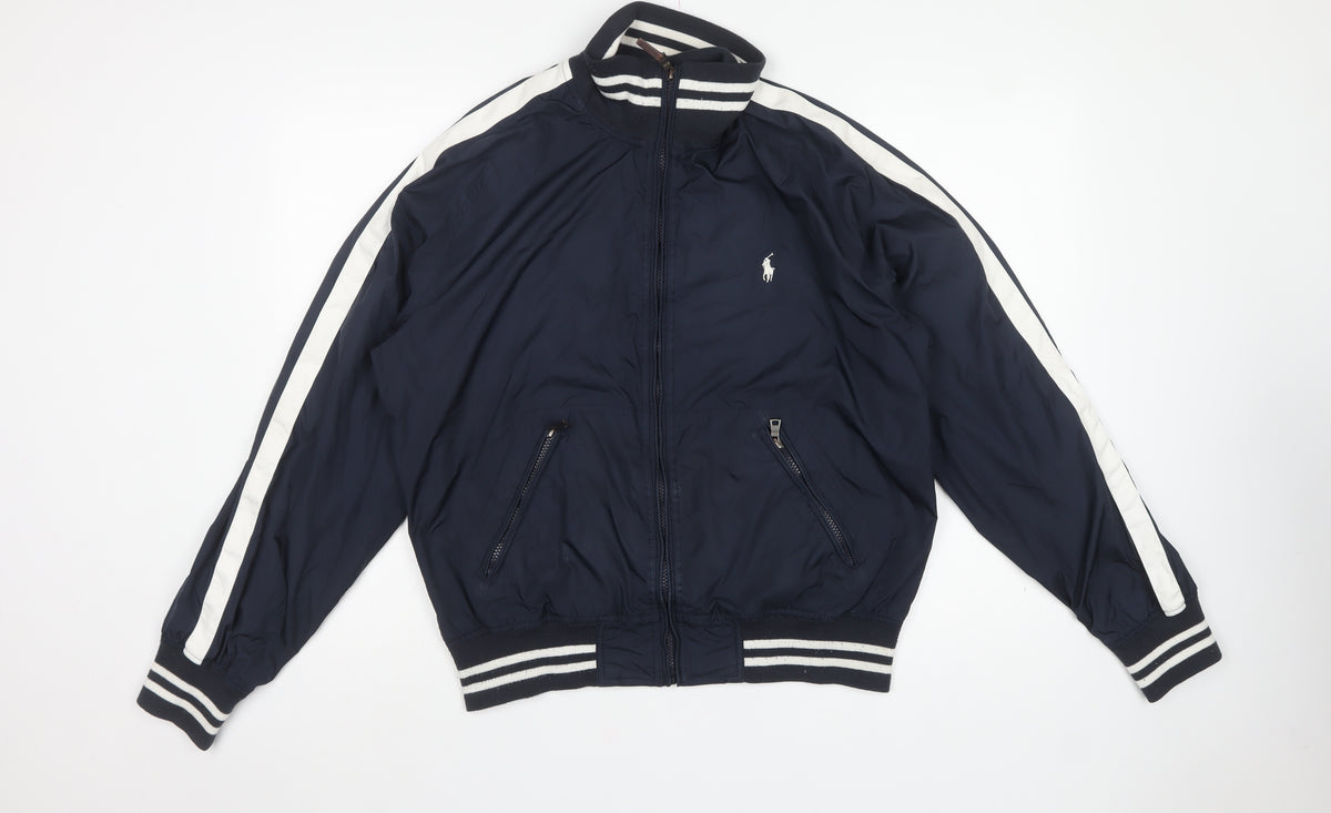 Polo Ralph Lauren Men’s Blue L Varsity Jacket Full Zip Logo