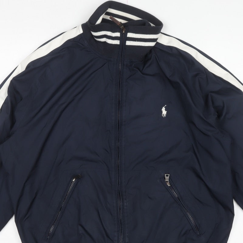 Polo Ralph Lauren Men’s Blue L Varsity Jacket Full Zip Logo