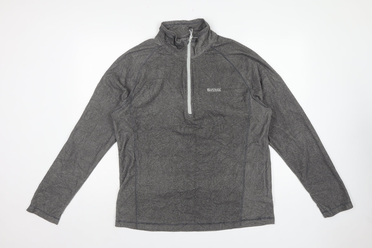 Regatta Men’s Grey XL 1/4 Zip Fleece Pullover Sweatshirt Outdoor