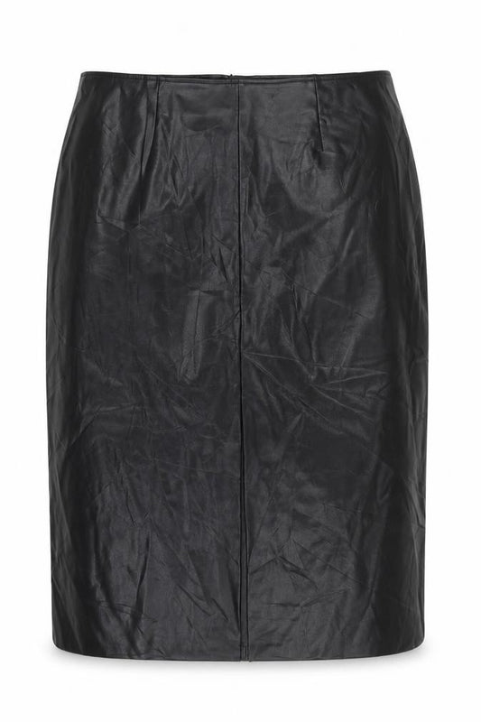 Marks and Spencer Women Black UK 22 Faux Leather Midi Pencil Skirt