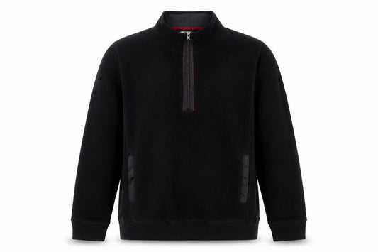 BC Clothing Men's Black XL Quarter Zip Fleece Sweatshirt High Neck Pockets