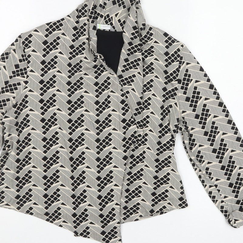 M&S Womens Multicoloured Geometric Open Jersey Jacket UK 14