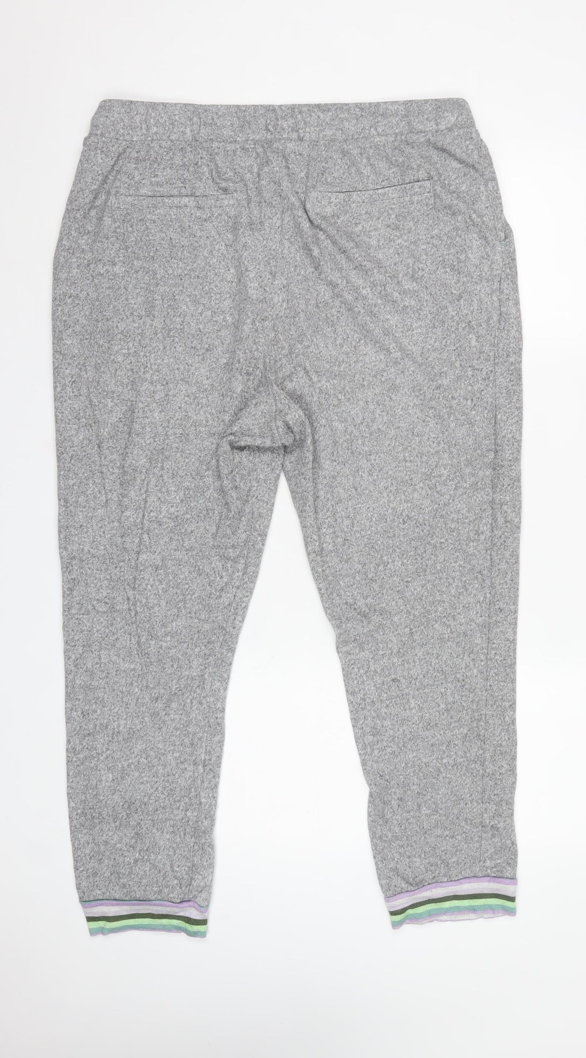 White Stuff Women’s Grey Jogger Trousers UK 18 Drawstring Cuffed