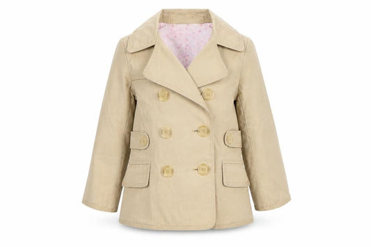 Gap Kids Girls Beige 4-5 Years Double-Breasted Belted Trench Coat