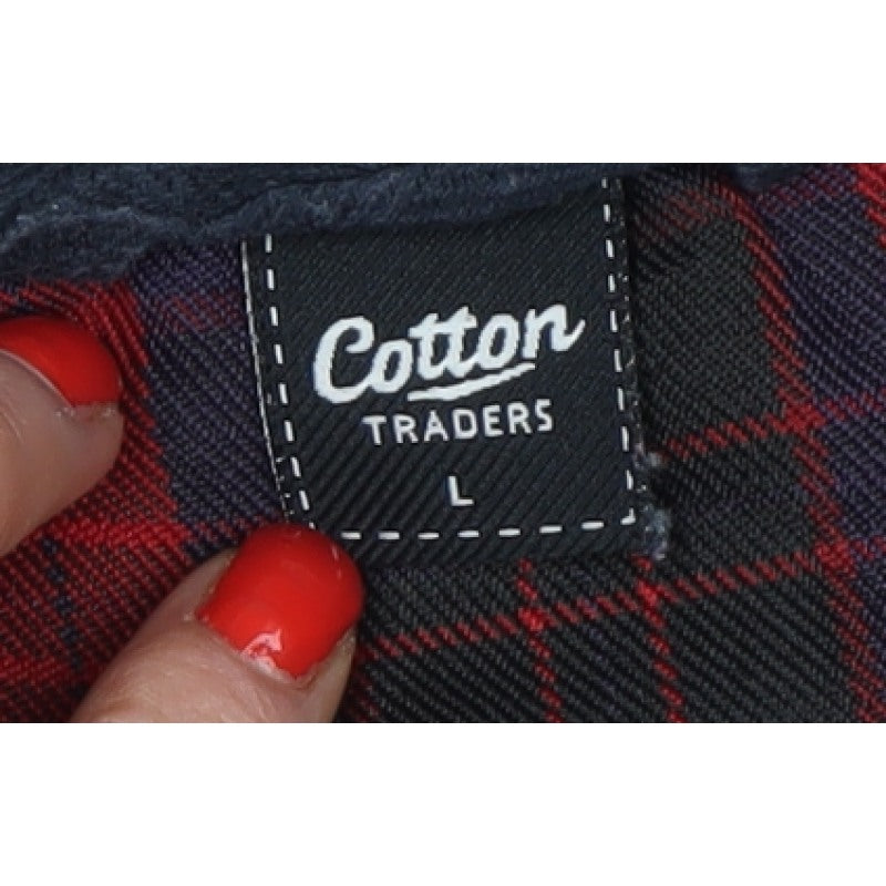 Cotton Traders Men’s Blue L Fleece Henley Button Sweatshirt