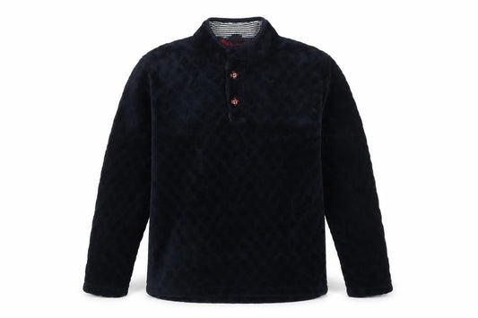 Cotton Traders Men’s Blue L Fleece Henley Button Sweatshirt