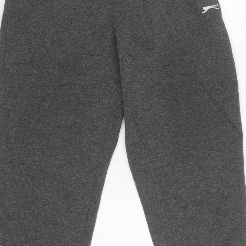 Slazenger Men’s Grey XL Fleece Sweatpants Joggers Logo Piped
