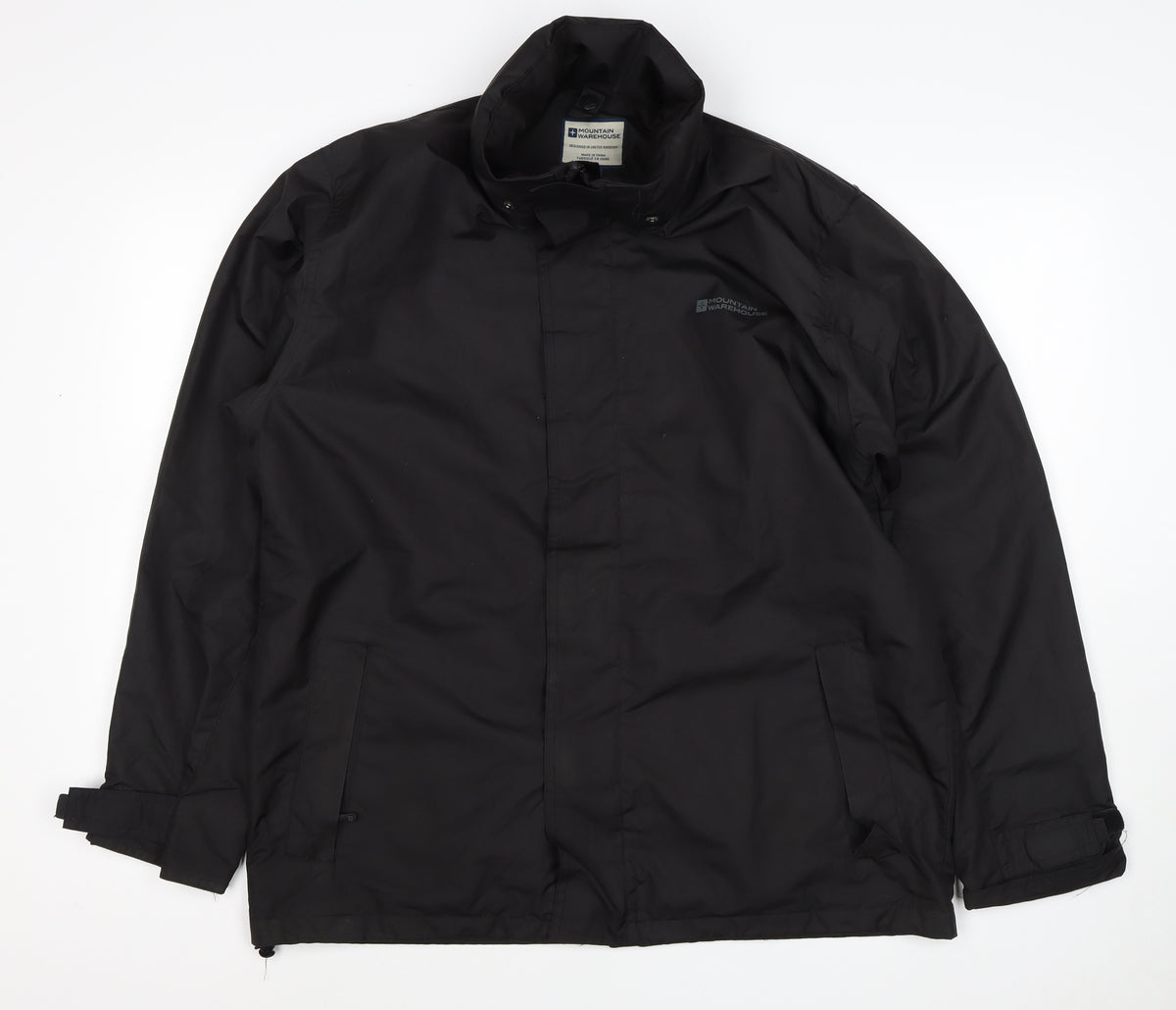 Mountain Warehouse Men’s Black M Hooded Waterproof Rain Jacket