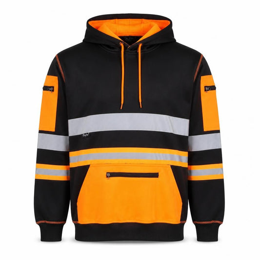 Kraftd Men’s Multicoloured L Hi Vis Reflective Pullover Workwear Hoodie