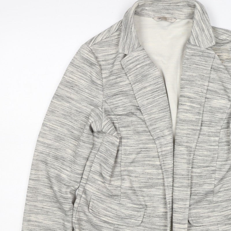 M&S Collection Women Grey UK 10 Open Front Notch Lapel Blazer Jacket