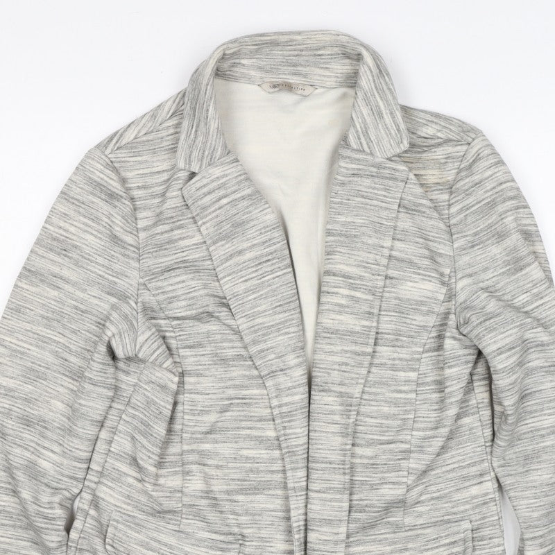 M&S Collection Women Grey UK 10 Open Front Notch Lapel Blazer Jacket