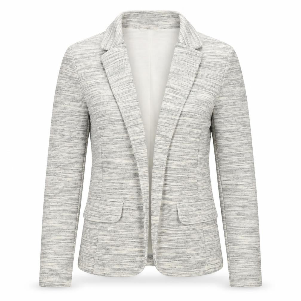 M&S Collection Women Grey UK 10 Open Front Notch Lapel Blazer Jacket