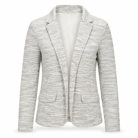 M&S Collection Women Grey UK 10 Open Front Notch Lapel Blazer Jacket