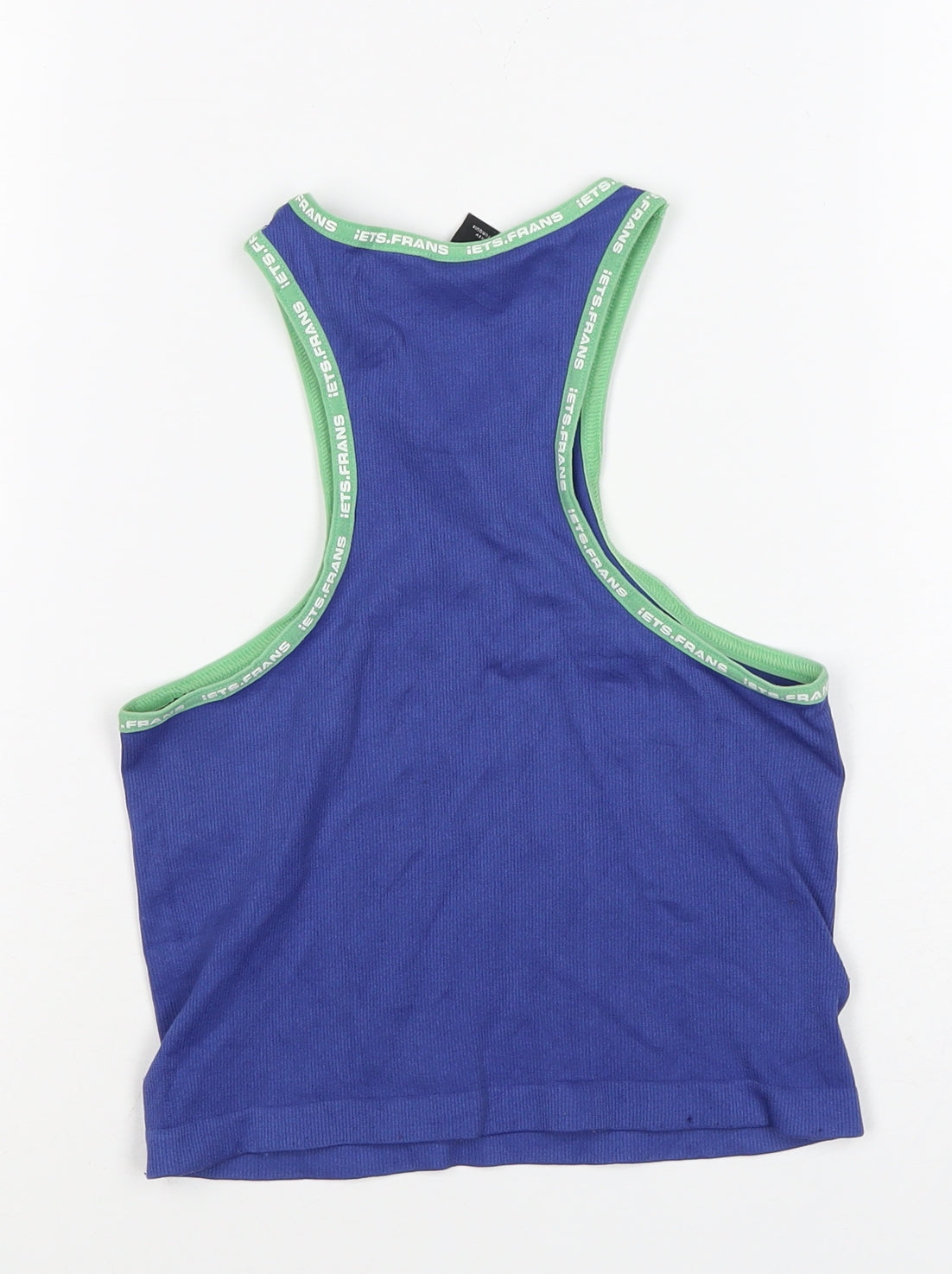 Lets Frans Women’s Blue Green Racerback Tank Top Size S Stretch