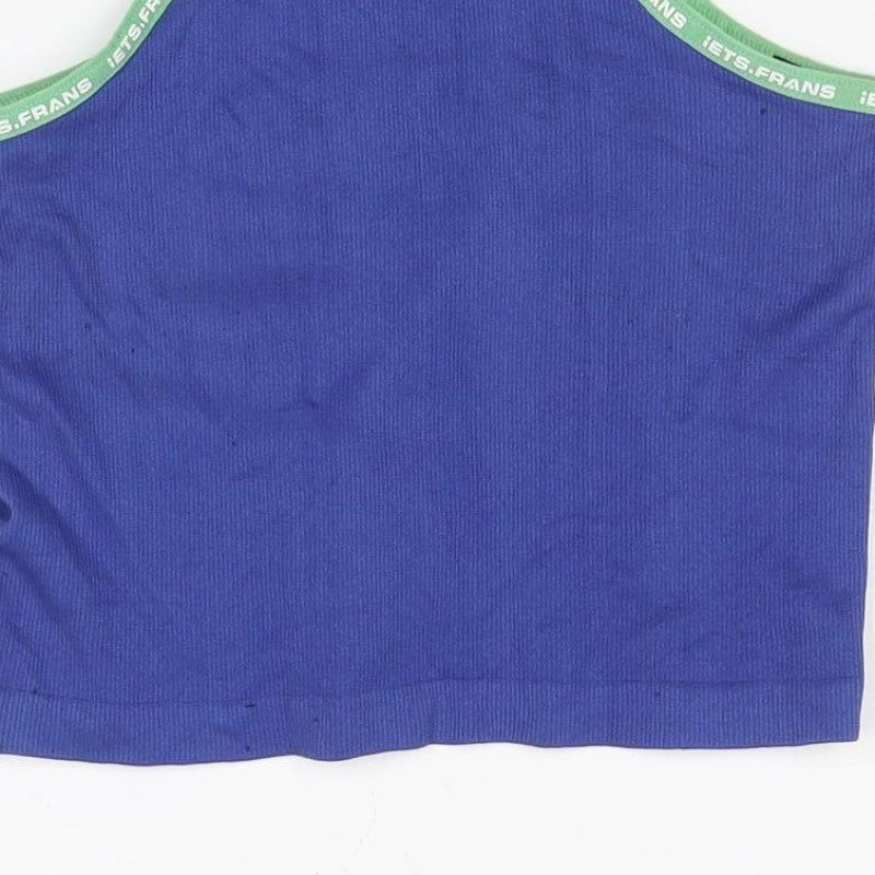 Lets Frans Women’s Blue Green Racerback Tank Top Size S Stretch