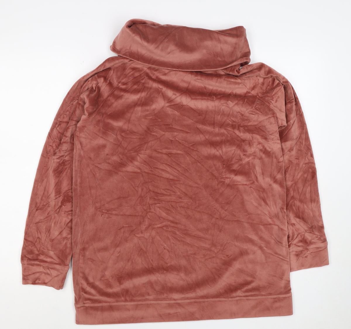 Cotton Traders Women’s Pink UK 14 Velour Cowl Neck Pullover Sweatshirt