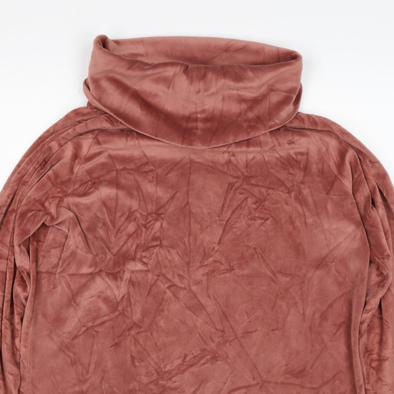 Cotton Traders Women’s Pink UK 14 Velour Cowl Neck Pullover Sweatshirt