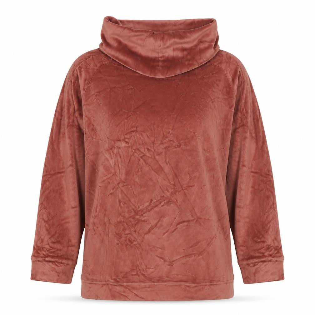 Cotton Traders Women’s Pink UK 14 Velour Cowl Neck Pullover Sweatshirt
