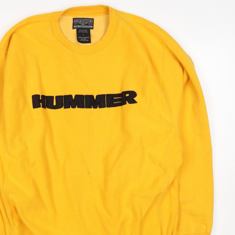 Steve & Barry's Men's Yellow L Hummer Logo Crew Neck Pullover Sweatshirt