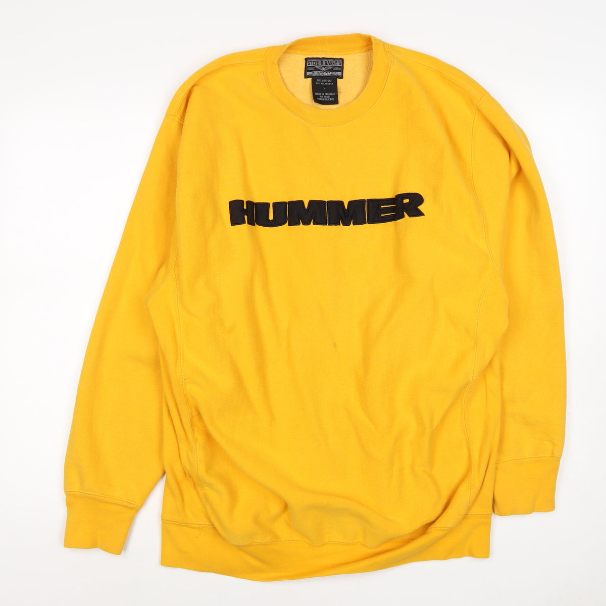 Steve & Barry's Men's Yellow L Hummer Logo Crew Neck Pullover Sweatshirt