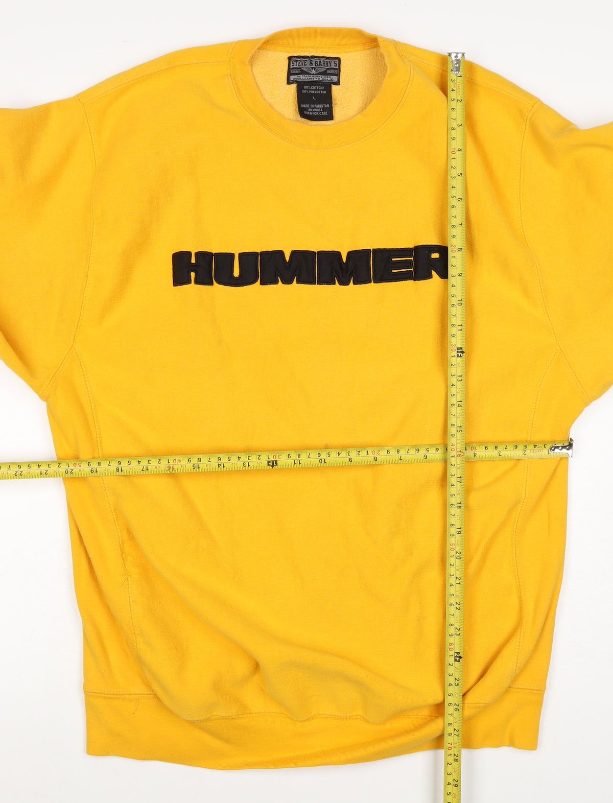 Steve & Barry's Men's Yellow L Hummer Logo Crew Neck Pullover Sweatshirt