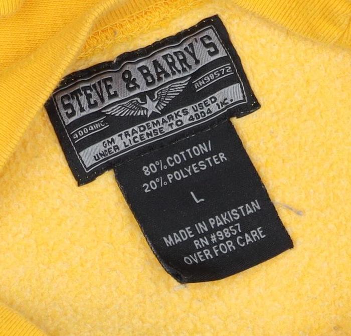 Steve & Barry's Men's Yellow L Hummer Logo Crew Neck Pullover Sweatshirt