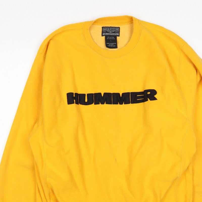 Steve & Barry's Men's Yellow L Hummer Logo Crew Neck Pullover Sweatshirt