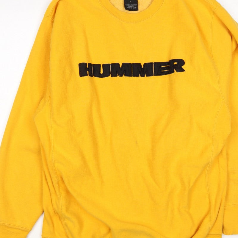 Steve & Barry's Men's Yellow L Hummer Logo Crew Neck Pullover Sweatshirt