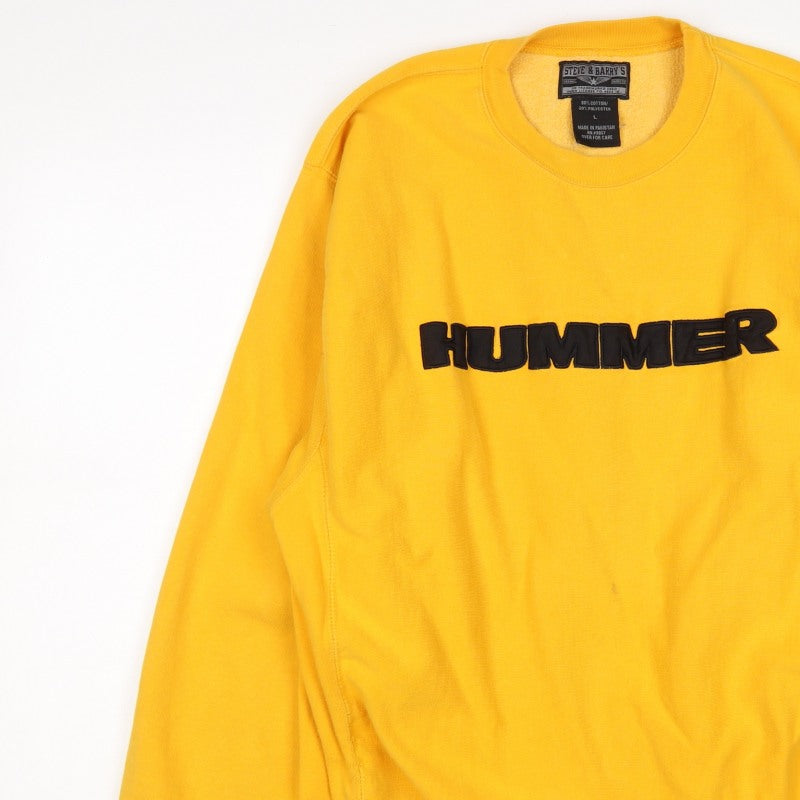 Steve & Barry's Men's Yellow L Hummer Logo Crew Neck Pullover Sweatshirt