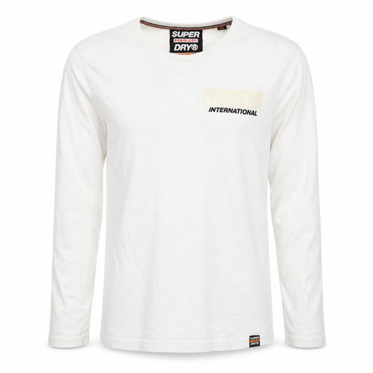 Superdry Men’s White Small Long Sleeve Crew Neck International T-Shirt