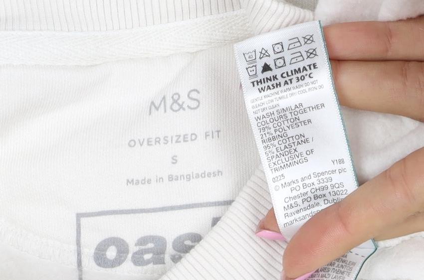 M&S Women Ivory S Oversized Oasis Definitely Maybe Graphic Sweatshirt